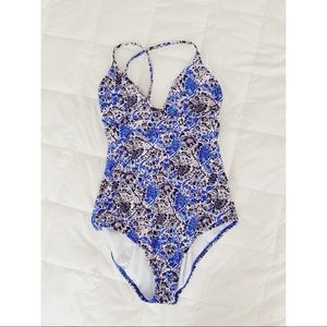 Athleta Indigo Shores Floral Swimsuit